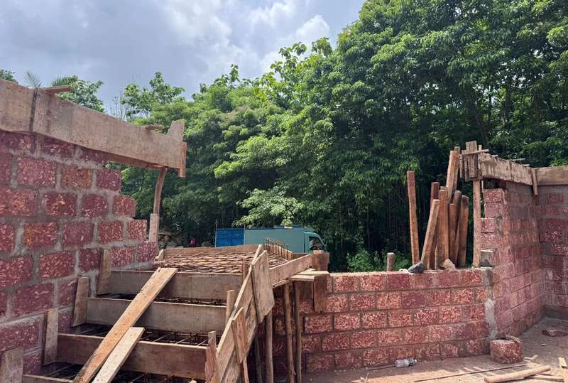 Interior walls and work around the ground-floor slab